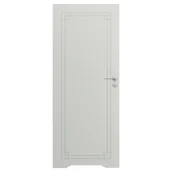 Drzwi wewnętrzne - Drzwi wewnętrzne bezprzylgowe łazienkowe pełne Art Deco 7 z podcięciem wentylacyjnym 60 lewe szare - miniaturka - grafika 1