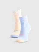 Skarpetki dla dzieci - 4F Skarpetki casual za kostkę (2-pack) dziewczęce - multikolor 38-40 - miniaturka - grafika 1