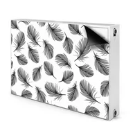 Dekoracje domu - Ozdobna mata na grzejnik Pióra Czarno-białe 90x60, Bluedecor - miniaturka - grafika 1