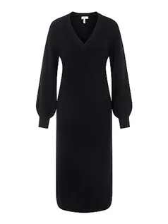 Sukienki - Object Objmalena L/S Knit Dress Noos sukienka z dzianiny, czarny, L - grafika 1