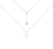 Naszyjniki - Srebrny choker pancerka z koniem - miniaturka - grafika 1