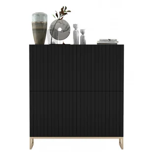 Czarna komoda z lamelowym frontem K4-R49 - Komody Czarna komoda z lamelowym frontem K4-R49 - Komody - miniaturka - grafika 1