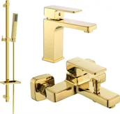 Zestawy baterii łazienkowych - Mexen Cetus DQ77 zestaw wannowy, złoty - 744303DQ77-50 - miniaturka - grafika 1