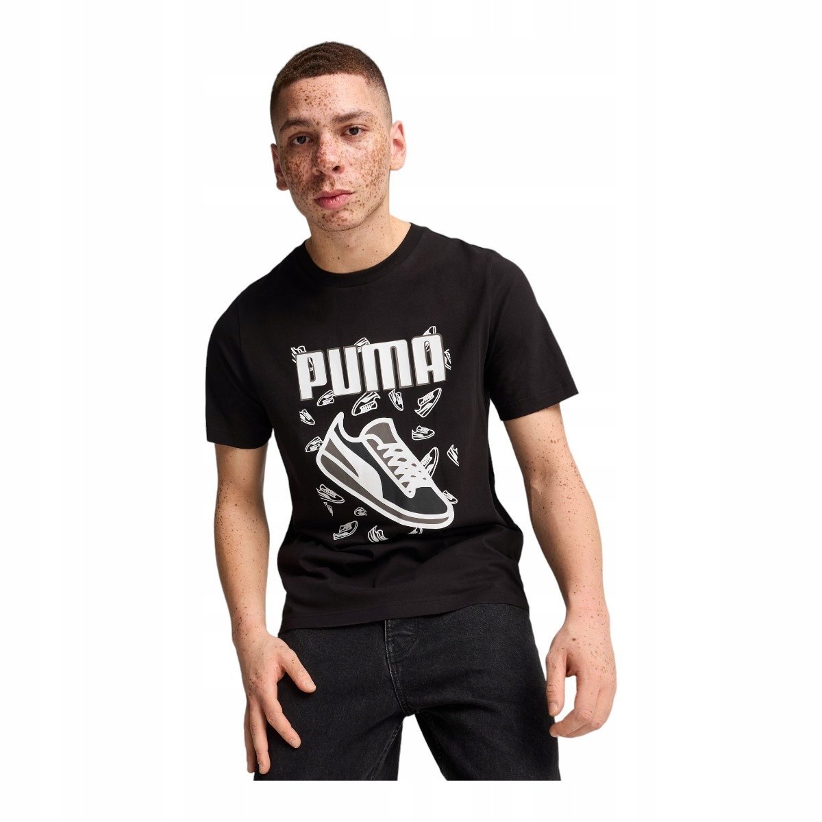 Puma Koszulka Męska T-Shirt Graphics Sneaker Tee Czarna R.L