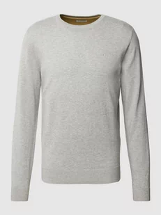 Sweter z dzianiny z wyhaftowanym logo - Swetry męskie - miniaturka - grafika 1