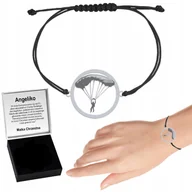 Bransoletki - Bransoletka Spadochroniarz Sznurek Srebro 925 Spadochroniarstwo GRAWER - miniaturka - grafika 1