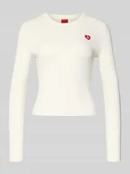 Swetry damskie - Bluzka o kroju slim fit z dzianiny z mieszanki wiskozy model ‘SHARPA’ - miniaturka - grafika 1