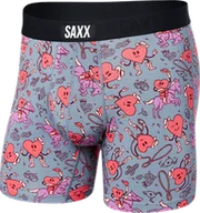 Majtki męskie - Bokserki męskie szybkoschnące SAXX VIBE Boxer Brief serca - szary - miniaturka - grafika 1