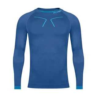 Bielizna sportowa męska - Bluza termoaktywna trekkingowa męska Alpinus Tactical Base Layer niebieska - grafika 1