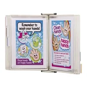 Prezentery i wskaźniki - Element naścienny A4 antybakteryjny STERIFOLD + 10 białych paneli prezentacyjnych TARIFOLD /414502 TR/ - miniaturka - grafika 1