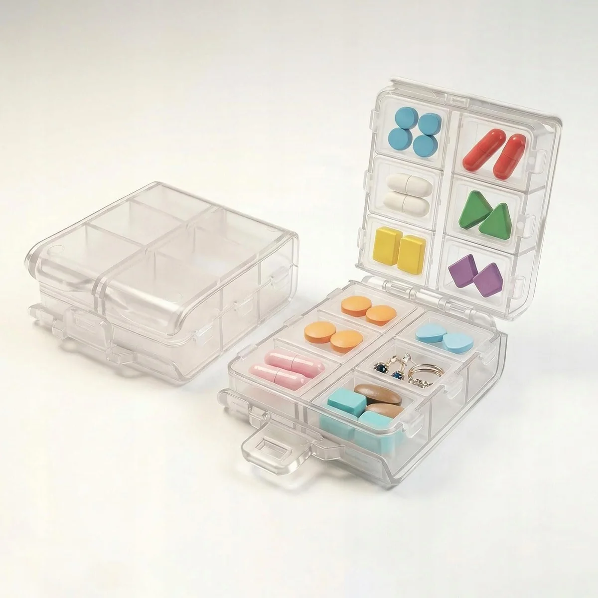 PUDEŁKO NA TABLETKI 2 SZTUKI 12 PRZEGRÓDEK ORGANIZER LEKI ETUI