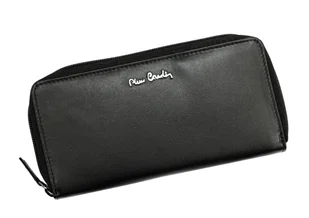 Portfel Damski Skóra Naturalna Pierre Cardin Duży Z Suwakiem I Klamrą Piórnik 2201 CZARNY 19,5 x 10 x 3 [cm] - Portfele - miniaturka - grafika 1