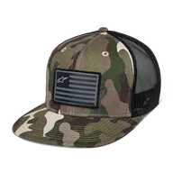 Czapki damskie - Czapka Trucker Płaska Alpinestars Flaga Zielony moro/czarnyRegulowany - miniaturka - grafika 1