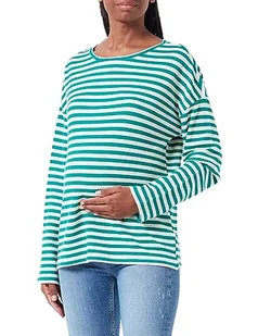 MAMALICIOUS MLSILLY LS JRS Top, Mięta/paski: śnieżnobiałe, M - Koszulki i topy damskie - miniaturka - grafika 1