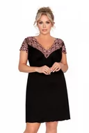 Piżamy damskie - Donna Adele czarna plus size Koszulka nocna - miniaturka - grafika 1