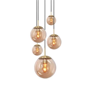 Steinhauer Szklany żyrandol Glsabol, mosiądz, 5-punktowy - Lampy sufitowe - miniaturka - grafika 3