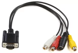 MicroConnect Kabel RCA Cinch x3 DIN 4 PIN Mini D-Sub VGA 0.3 Czarny MONGGSV - Kable - miniaturka - grafika 1
