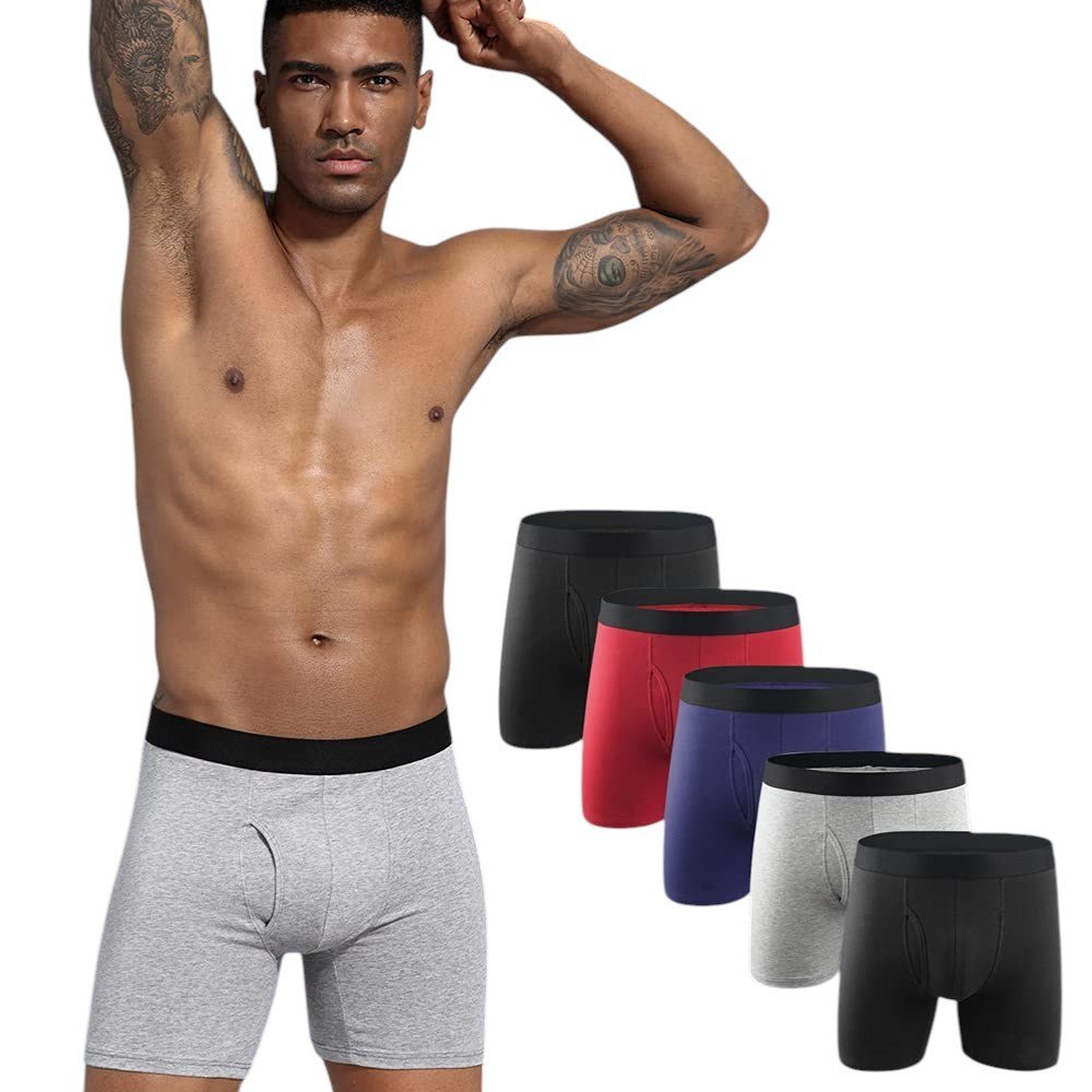 Bawełniane Bokserki Męskie Elastyczne Zestaw 5 Sztuk Majtki Oddychające S