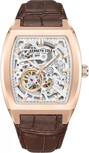 Zegarek Zegarek męski KENNETH COLE KCWGX0063802 brązowy klasyczny skeleton - Zegarki męskie - miniaturka - grafika 1
