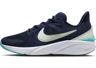 Buty dla dziewczynek - NIKE Unisex dziecięce buty gimnastyczne Star Runner 4, Midnight Navy Volt Tint Dusty Cactus, 3.5 UK Child - miniaturka - grafika 1
