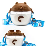 Bidony dla dzieci - Bidon dziecięcy Baer 300ml Brązowy 6M+ Tritan Słomka Smycz BPA FREE - miniaturka - grafika 1