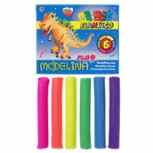 Masy plastyczne - Modelina FLUO 6 kolorów Flamingo - miniaturka - grafika 1