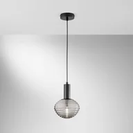 Lampy sufitowe - Eco-Light Lampa wisząca Ripple, czarny/dymny szary, Ø 18 cm - miniaturka - grafika 1