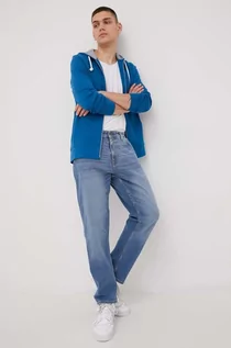 Bluzy męskie - Tom Tailor bluza męska kolor fioletowy z kapturem gładka - grafika 1