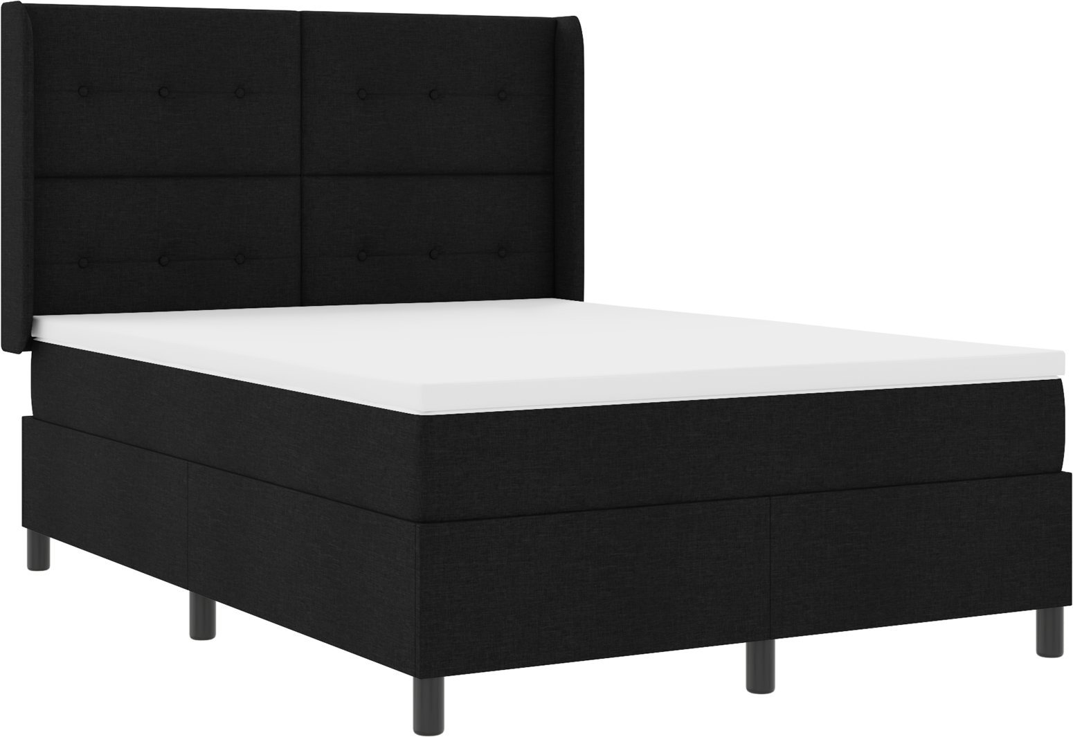 vidaXL Łóżko z materacem i LED Czarny 160x200 cm Tkanina
