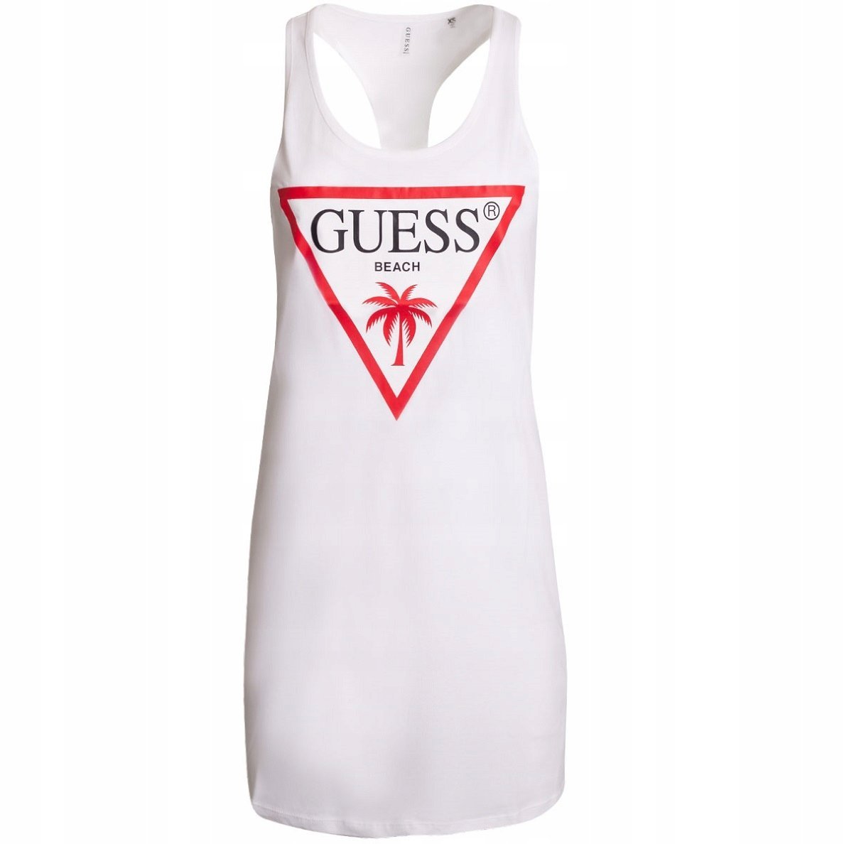 GUESS SUKIENKA DAMSKA LOGO TANK TOP DRESS BIAŁA r.XS