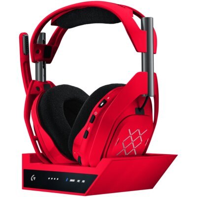 LOGITECH Słuchawki A50X Lightspeed Bezprzewodowe, Nauszne Czerwony 939-002281