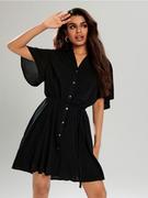 Sukienki - Sinsay - Sukienka mini koszulowa - czarny - miniaturka - grafika 1