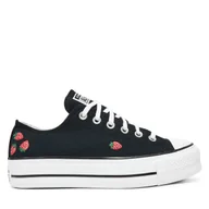 Trampki damskie - Trampki Converse Chuck Taylor All Star Lift Platform Embroidered Strawberries A14935C Czarny - miniaturka - grafika 1