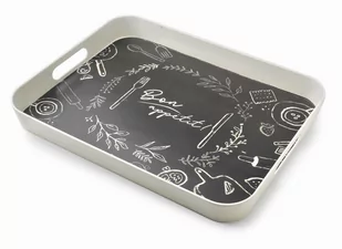 Mondex MONDEX BAMBOO BON APPETIT TACA DEKORACYJNA 40,5 X 31 CM CZARNA HTBB7359 7 - Tace i patery - miniaturka - grafika 1