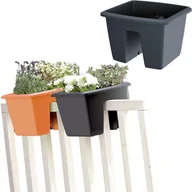 Donice - Prosperplast Doniczka na balustradę Wisząca balkonowa 28,8x29,8x20,9 cm, antracyt DREB290 - miniaturka - grafika 1