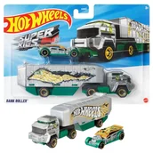 Samochody i pojazdy dla dzieci - Hot Wheels Super Rigs Pojazd Samochodzik Resorak Ciężarówka Bank Roller - miniaturka - grafika 1