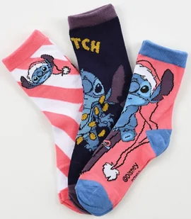 Skarpetki dla dziewczynki, świąteczny zestaw, 3 pary, Disney Lilo Stitch, bawełna, kolorowe, rozmiar 23/26 - Sun City - Skarpetki dla dzieci Skarpetki dla dziewczynki, świąteczny zestaw, 3 pary, Disney Lilo Stitch, bawełna, kolorowe, rozmiar 23/26 - Sun City - Skarpetki dla dzieci - miniaturka - grafika 1