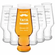 Szklanki - Szklanki do piwa x6 Krosno Splendour z grawerem dla taty na urodziny - miniaturka - grafika 1