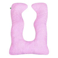 Poduszki do karmienia - Poduszka Dla Kobiet W Ciąży quotUquot Róż Karo 130 X 100 Cm Lulando - miniaturka - grafika 1