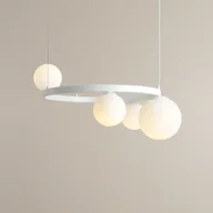 Lampy sufitowe - Lampa wisząca ring Garda 4 1099L_R Aldex kule szklane białe - miniaturka - grafika 1