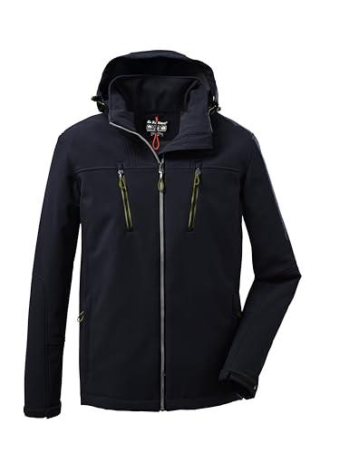 killtec Męska kurtka softshellowa/kurtka outdoorowa z odpinanym kapturem KOW 163 MN SFTSHLL JCKT, czarna, XXL, 37711-000