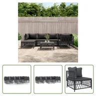 Meble ogrodowe - The Living Store 7-cz. zestaw wypoczynkowy do ogrodu - z poduszkami - antracytowy - Zestaw Wypoczynkowy Do Ogrodu - miniaturka - grafika 1