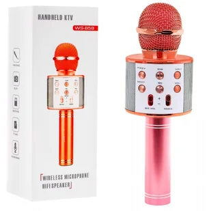 Mikrofon Karaoke Z Głośnikiem Różowe Złoto - Instrumenty muzyczne dla dzieci - miniaturka - grafika 1