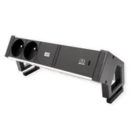 Gniazdka elektryczne - BACHMANN DESK2 ALU BLACK 2xUTE 1xUSBC 60W 0.2m GST18 - miniaturka - grafika 1