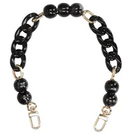 Paski - Toscanio K1 pasek/koralik do torebki czarny - miniaturka - grafika 1