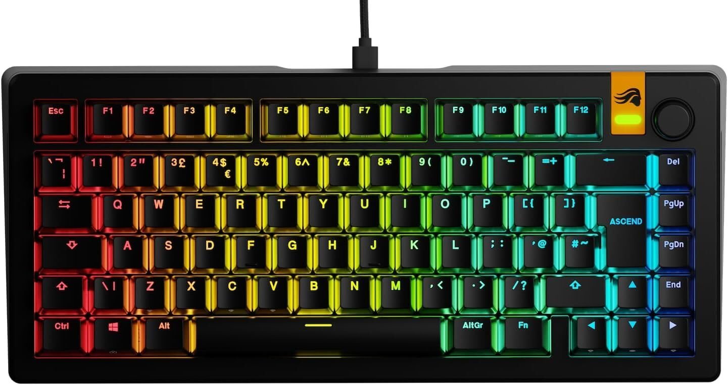 Glorious GMMK 3 PRO HE Glorious Fox HE GLO-KB-GMMK3-PRO-75-PB-HE-W-BLK-UK