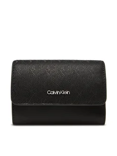 Calvin Klein Portfel damski Ck Must Aop Small Trifold W Zip LV04F1038G Czarny - Portfele - miniaturka - grafika 1