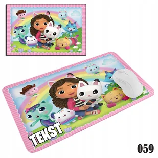 PODKŁADKA POD MYSZKĘ MYSZ WZORY DO WYBORU - KOCI DOMEK GABI GABBY 20x24cm - Podkładki pod mysz - miniaturka - grafika 1
