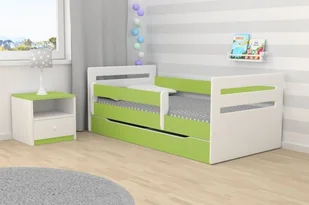 Kocot Kids Łóżko TOMI zielone z barierką dziecięce pojedyncze Kocot Kids - Łóżka dla dzieci i młodzieży - miniaturka - grafika 1