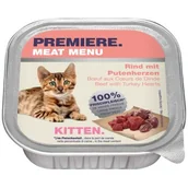 Mokra karma dla kotów - PREMIERE PREMIERg Meat Menu Kitten Wołowina z sercami indyka 64x100 g - miniaturka - grafika 1